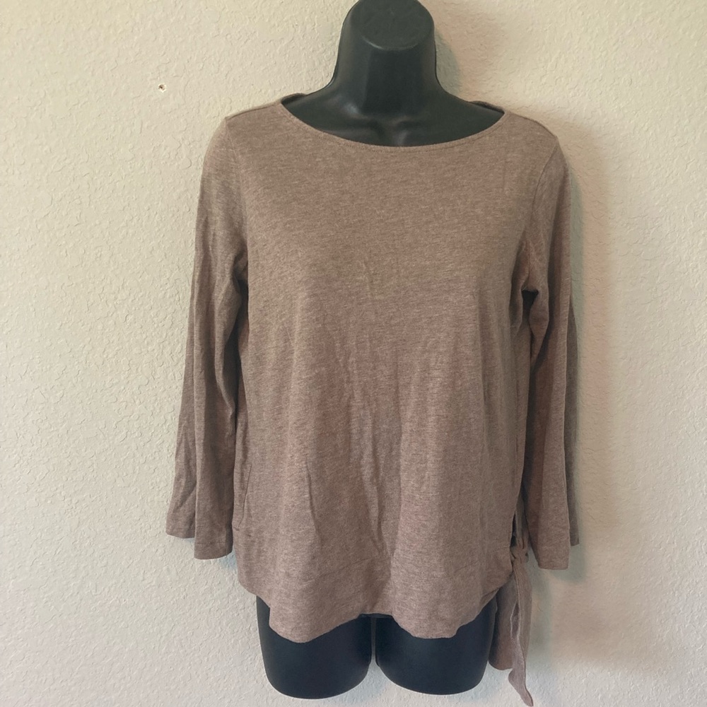 Pure Jill Tie Side Pullover Top Size XS Brown